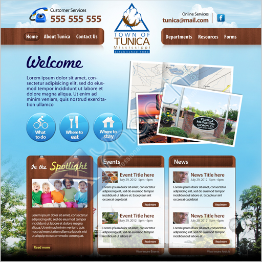 PSD To WordPress Theme - Town Of Tunica - Home